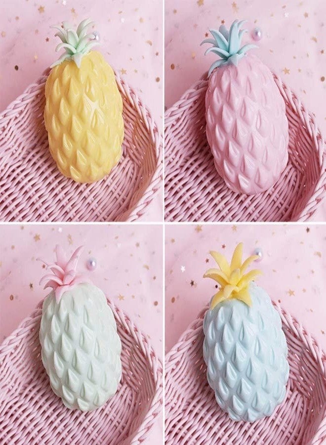 SUNBEET Stress Relief Squishy Toy Big Pineapple Fruit Squishies Fidget Stress Ball Squeeze Balls for Adults | Soft Slime Toy for Kids Stress Ball for Pressure Relieve (Pack of 4) - Image 5